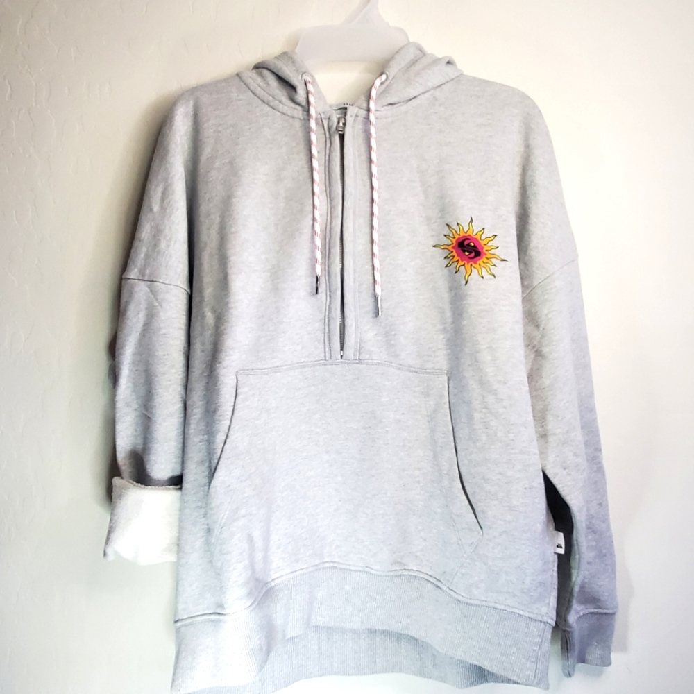 Quiksilver Originals Boxy Half-Zip Hoodie Size S Brand New
